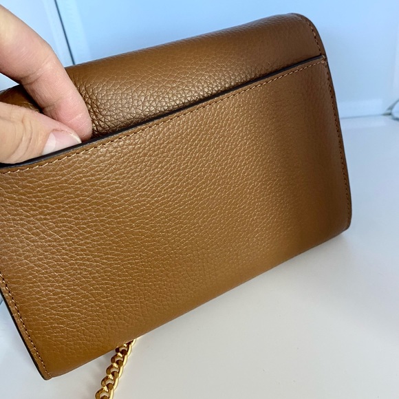SOLD🌈NEW🌈💜Tory Burch Britten Chain Wallet/crossbody bag/shoulder bag/Leather - Picture 3 of 10